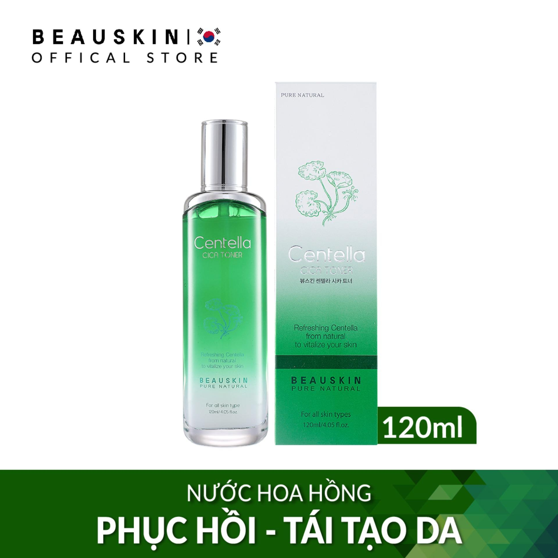 Nước hoa hồng phục hồi tái tạo da Beauskin Centella Cica Toner giảm dầu thừa, ngăn ngừa mụn Hàn Quốc 120ml