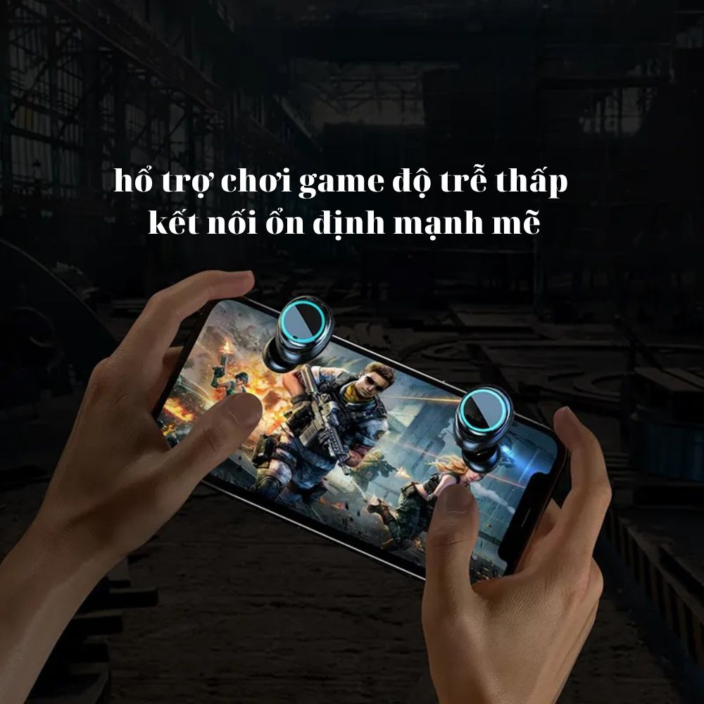 Tai Nghe Bluetooth Gaming MINPRO M25 Không Dây Màn Hình Có Đèn Led Đẹp Dùng Để Chơi Game Chống Nước Chống Ồn ENC