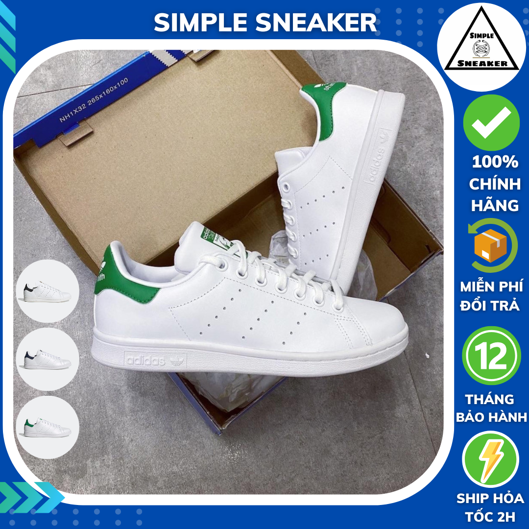 Giày Adidas Stan Smith Xanh Lá Chính Hãng💙SIMPLE SNEAKER💙Adidas Stan Smith Green Chất Liệu Da Cao Cấp Thời Trang Nam Nữ