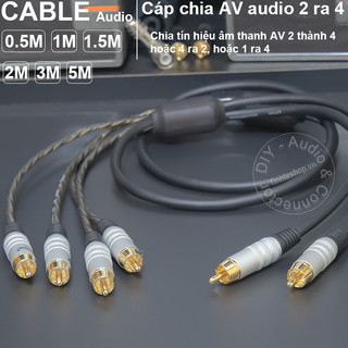 Cáp chia av 2 ra 4 chia và chuyển âm thanh cho dvd loa - diy 2 out 4 rca audio cable