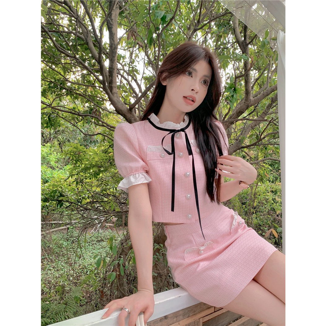 Set Áo Váy Viền Tiểu Thư kèm ảnh thật Bani