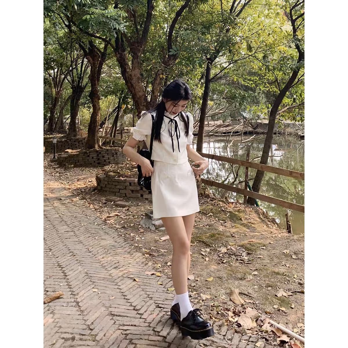Set Áo Váy Viền Tiểu Thư kèm ảnh thật Bani