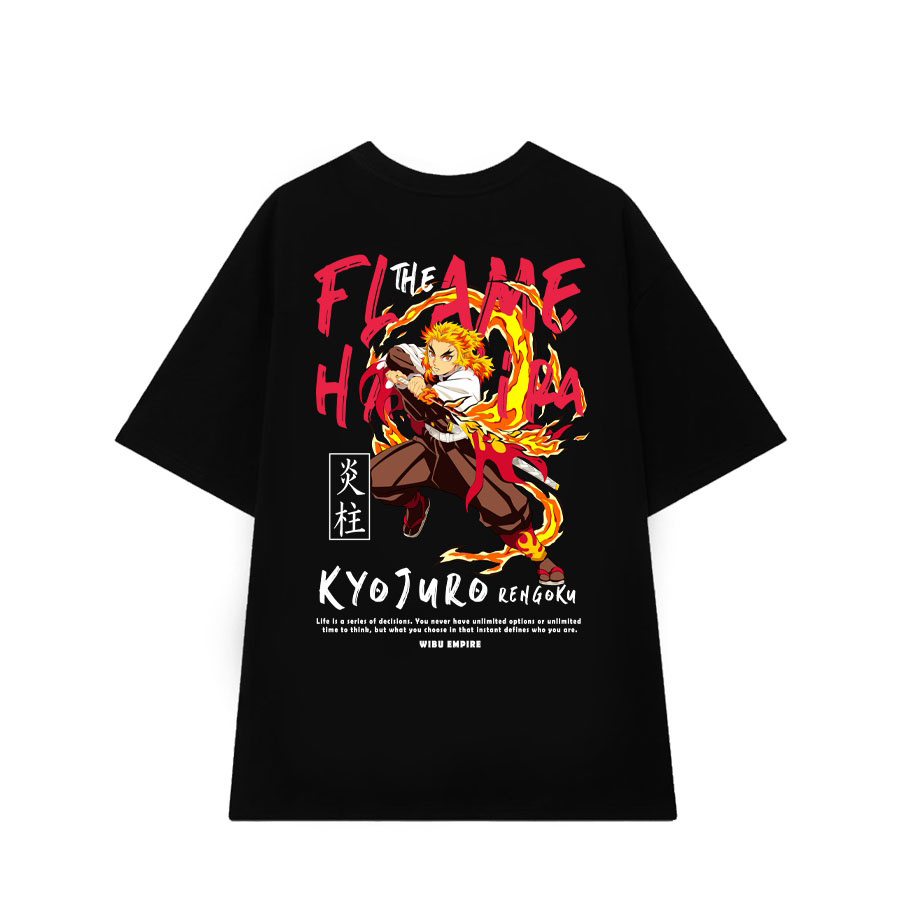 Áo Thun Viêm Trụ Rengoku Kyojuro  _ Anime KIMETSU NO YAIBA - Áo Phông Unisex