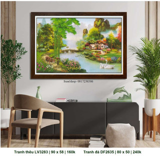 (Xả kho) Tranh thêu chữ thập gia đình - tổ ấm hạnh phúc