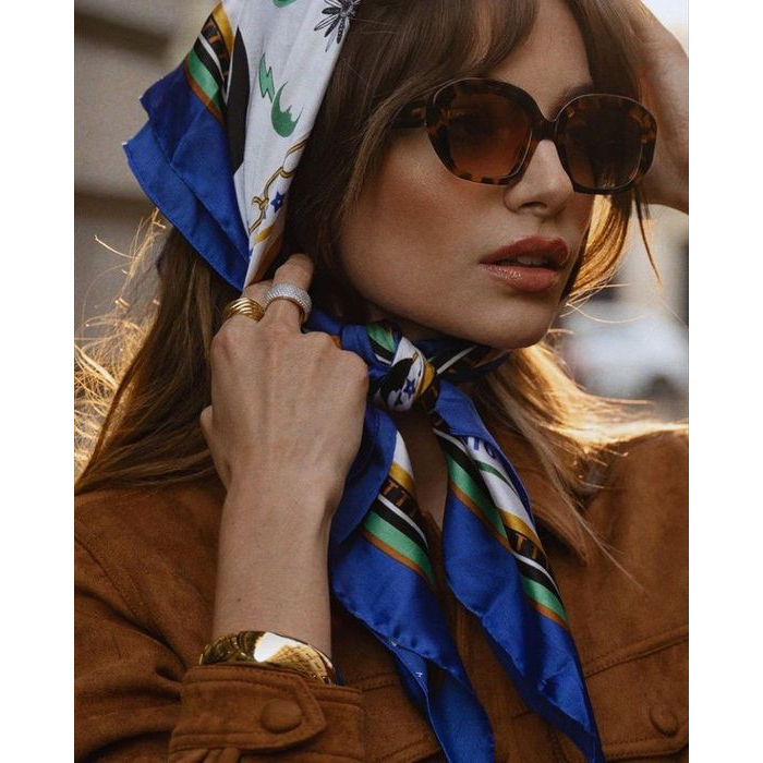 Japanese Silk satin scarf CN