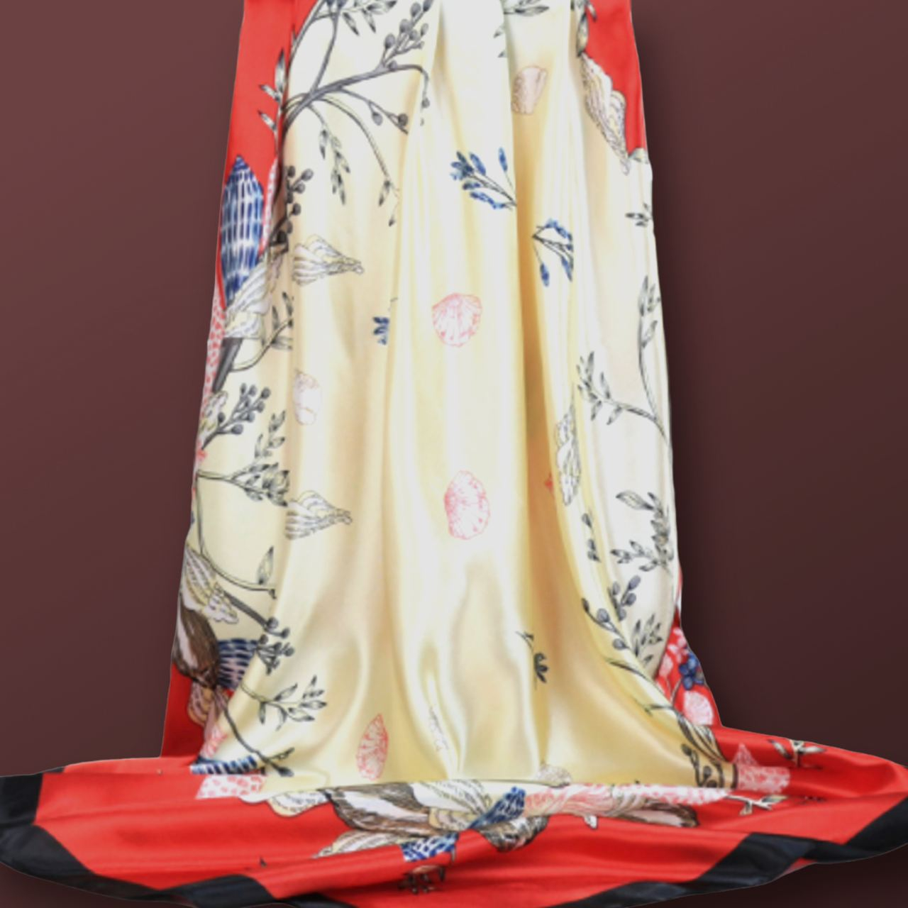 Japanese Silk satin scarf CN