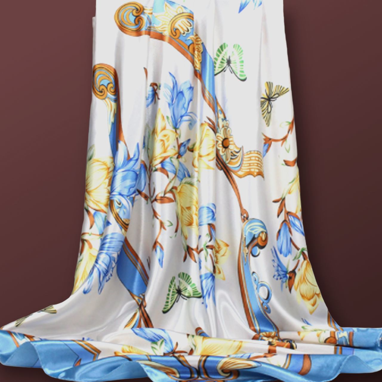 Japanese Silk satin scarf CN