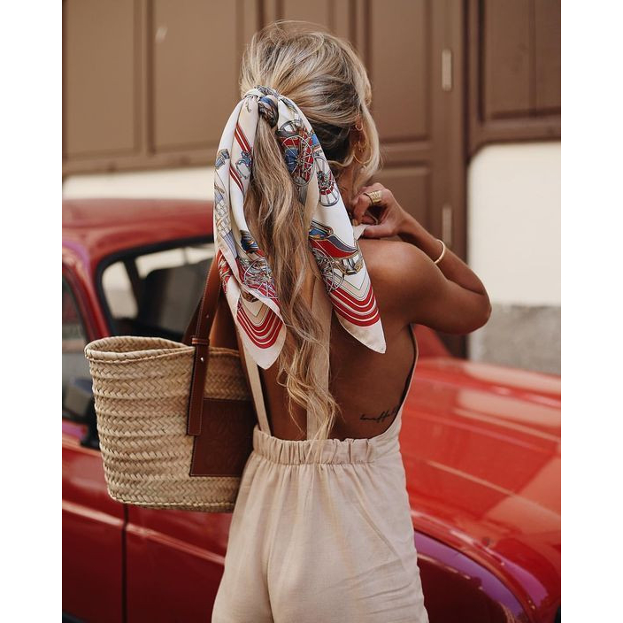 Japanese Silk satin scarf CN