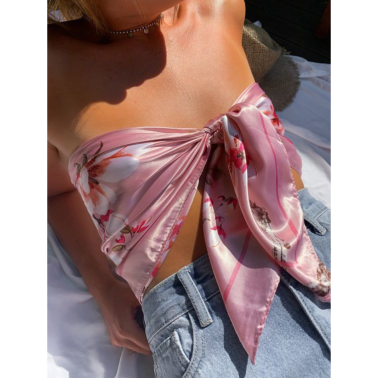 Japanese Silk satin scarf CN