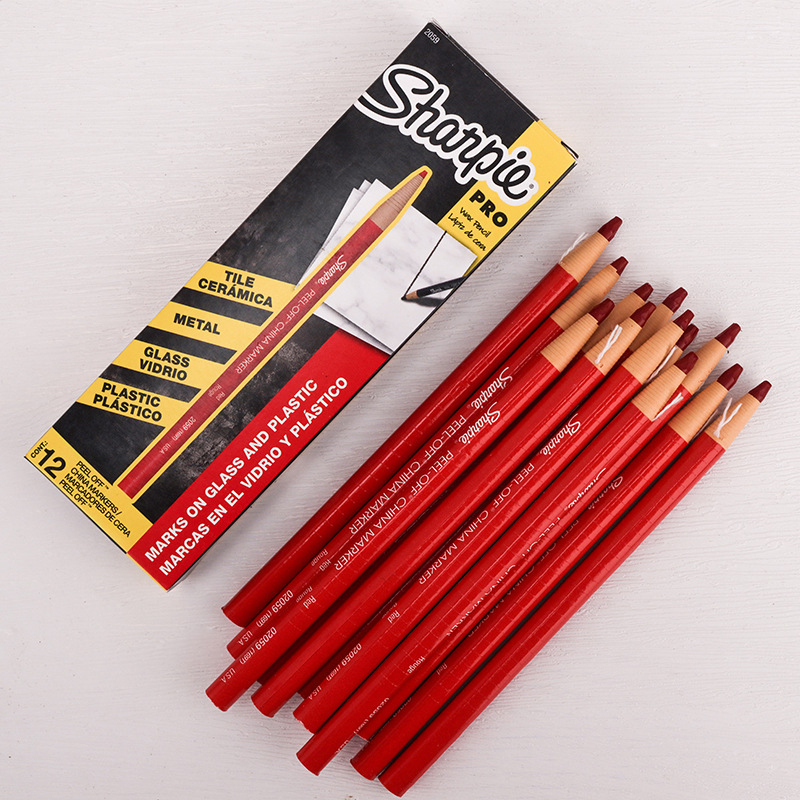Chì đá kẻ mày SHARPIE Pro,bút chì định hình môi mày phun xăm 3 Màu Đen Đỏ Trắng dễ bám màu,không trôi -USA