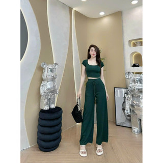 Set đồ bộ nữ mặc nhà đi chơi với chất liệu thun gân mềm mịn nhẹ nhàng