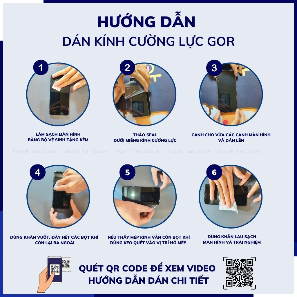 Cường lực redmi note 12 turbo poco f5 gt trong suốt FULL MÀN chống bám vân tay chính hãng GOR huỳnh tân store