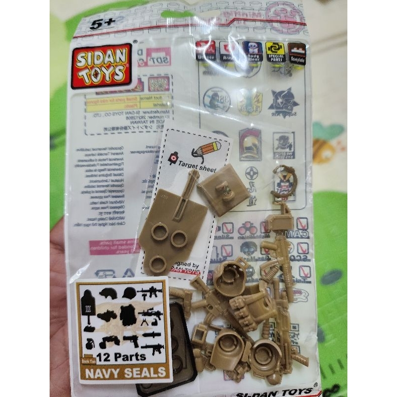 Phụ kiện minifigcat - NAVY SEALS 12+Parts+Giftx1 -Dark Tan