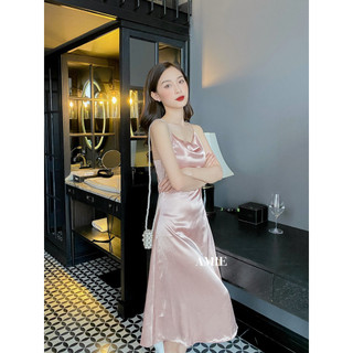 VÁY LỤA CỔ ĐỔ NGẮN D05