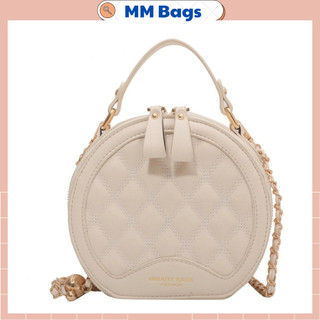 Túi xách đeo chéo nữ cốp tròn xích đồng size 18 da mềm mịn form đẹp