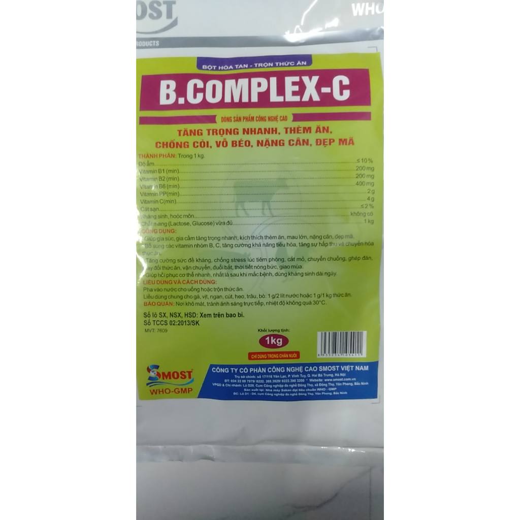 B.Complex C Tăng đề kháng, chống stress, giúp thèm ăn 100g, 200g/gói