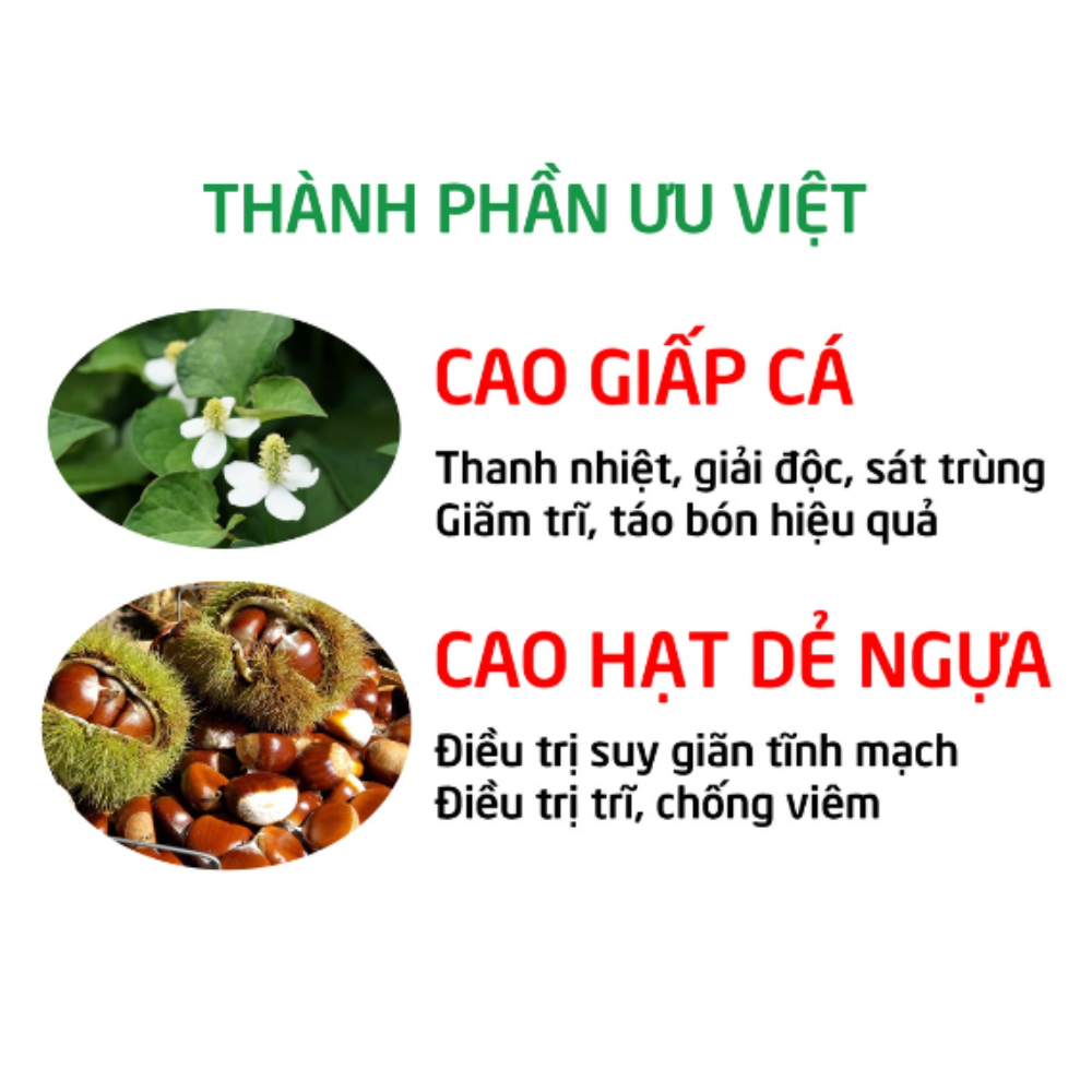 Viên Giấp Cá HDPHARMA thảo dược cao diếp cá giảm táo bón, tiêu trĩ, nhuận tràng - 30 viên