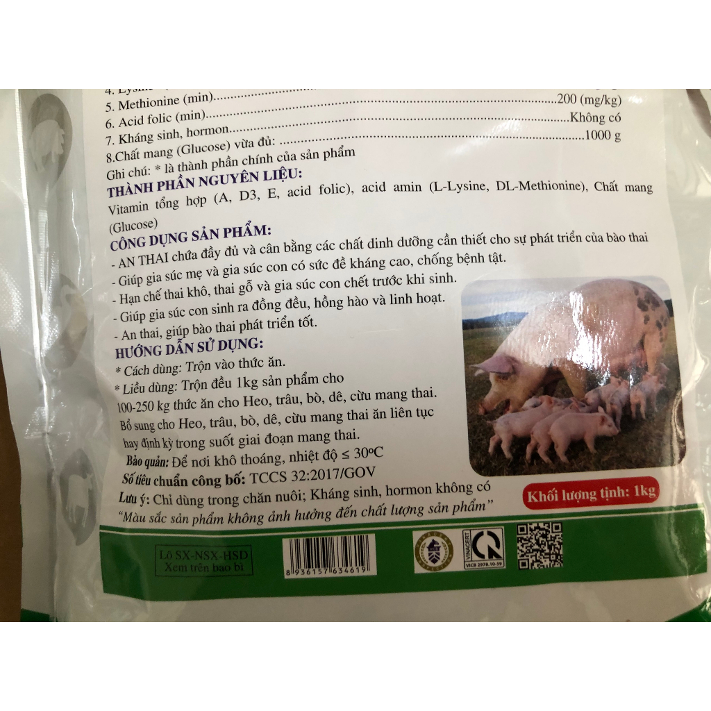 An Thai cho gia súc: heo, trâu, bò, dê, cừu, chó, mèo 1kg