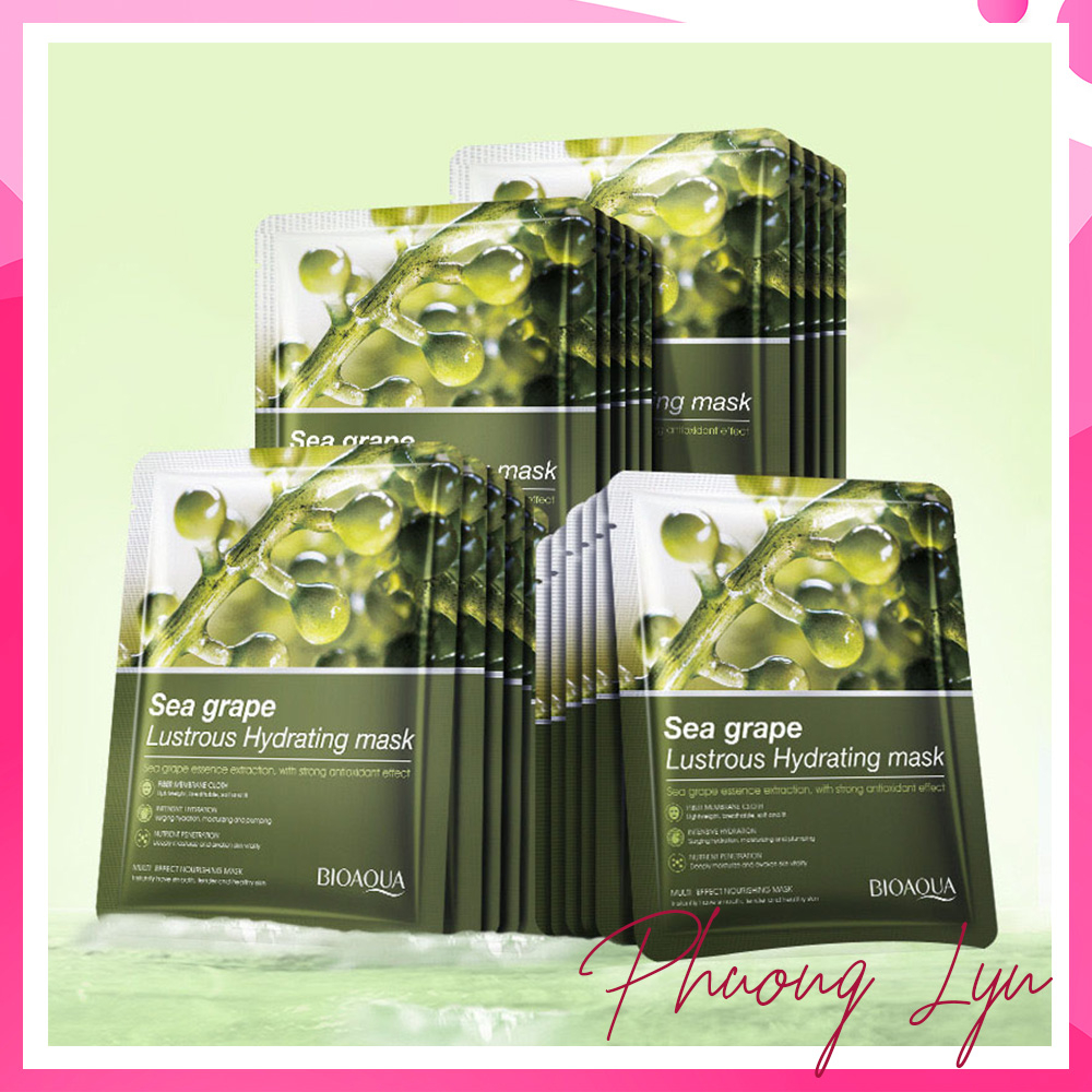 Mặt Nạ Nội Địa Trung BIOAQUA Nho Biển Lustrous Hydrating Làm mềm Da, Đàn Hồi Da, Cải Thiện Da Bị Thiếu Nước, Thiếu Ẩm