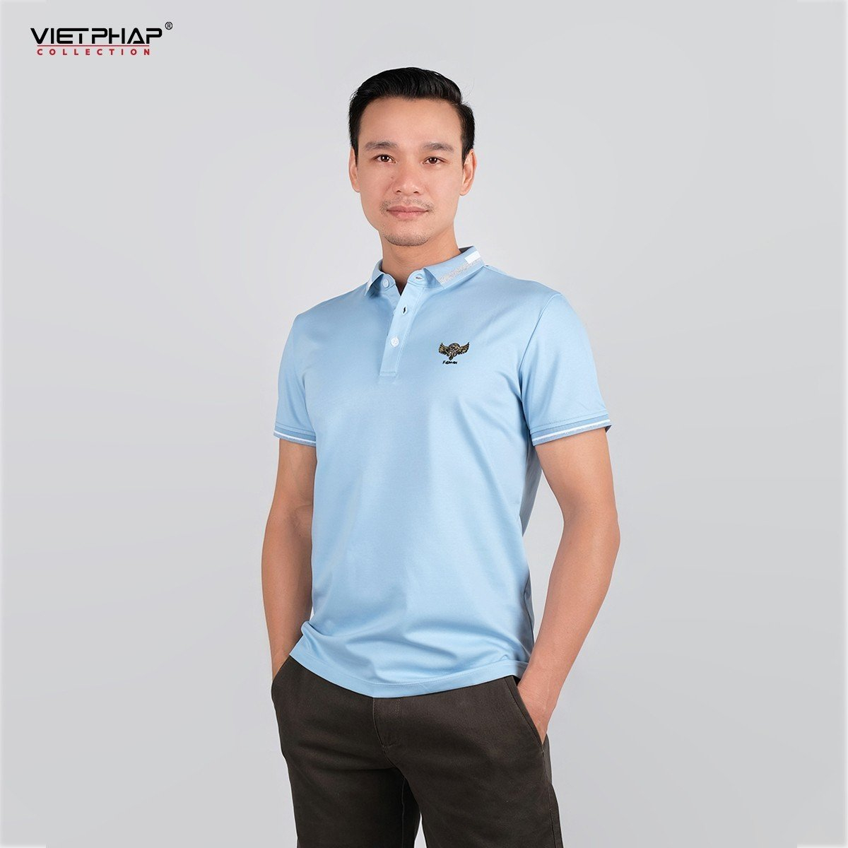 Áo Polo nam cao cấp VIỆT PHÁP / Form Basic - Chất liệu cotton co dãn thấm hút mồ hồi tốt 68802