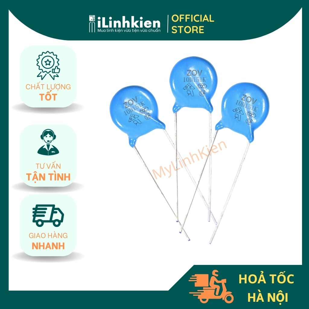 Tụ chống sét Varistor 10D151K 150V 10mm chất lượng tốt.