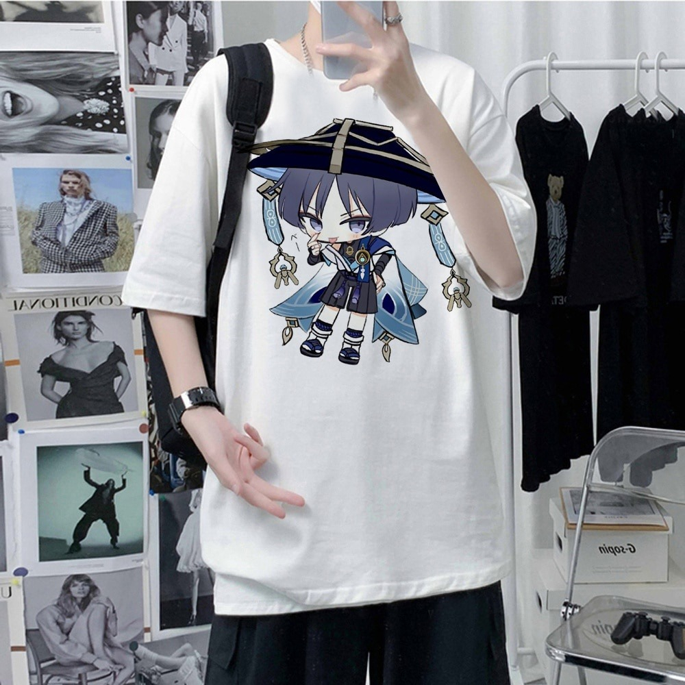 Genshin Impact Anime Kunikuzushi T Shirt Men Short Sleeve Graphic Scaramouche Tshirt Male Men - chất thun thoáng mát