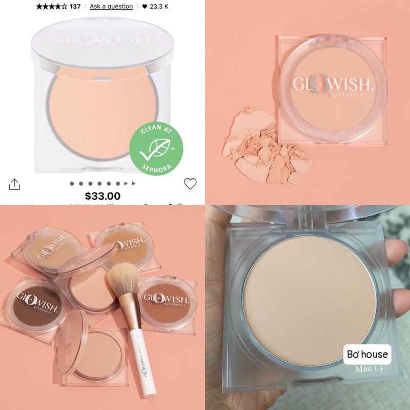 PHẤN PHỦ HUDA BEAUTY GLOWISH LUMINOUS PRESSED POWDER