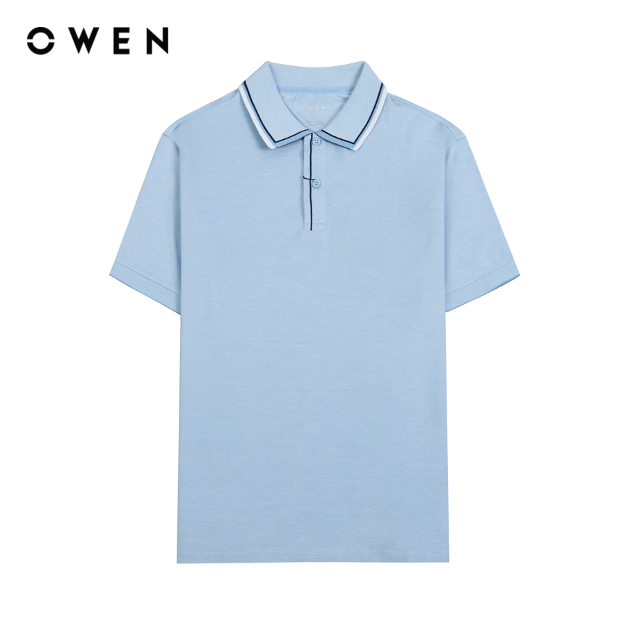 OWEN - Áo polo ngắn tay Bodyfit Xanh chất liệu vải Cotton-Polyester-Spandex - APT231404