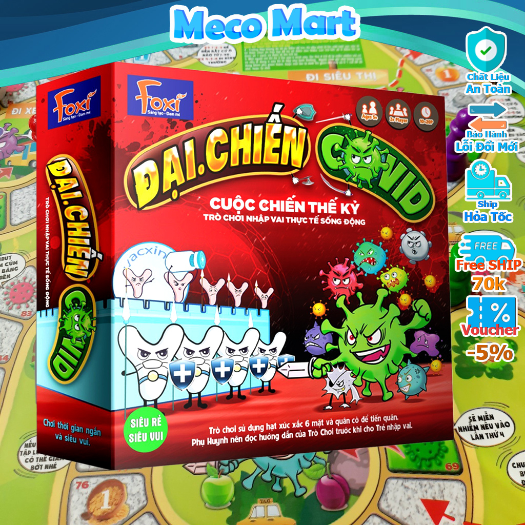 Đại chiến Covid Foxi -Boardgame nhập vai chân thực hấp dẫn tăng tương tác, kết nối thành viên nhóm bạn bè gia đình