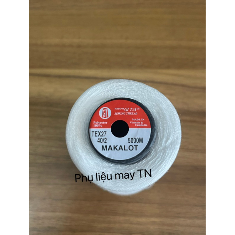 Chỉ may màu trắng GiTai cuộn 5000M 40/2