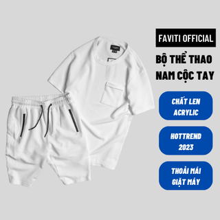 Bộ Quần Áo Nam Cộc Tay Chất Vải Nilen Mềm Mịn Thoáng Mát Thời Trang FAVITI BTN39