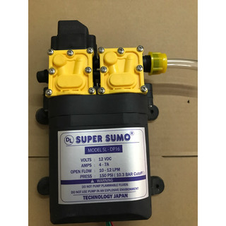 Máy bơm đôi SUMO tăng áp lực nước mini 12V 120W Lưu lượng 9L/phút,tặng kèm ren 17mm và nối 12 ra 8