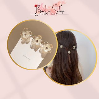 Kẹp tóc đính đá hình hoa nhỏ xinh xắn dễ thương