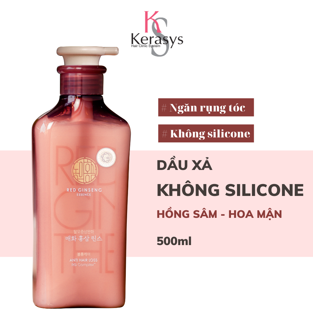 Dầu xả thảo dược Dong Ui Hong Sam Prunus Mume Flower Hàn Quốc tinh chất hoa mận ngăn rụng tóc và làm phồng tóc 500ml