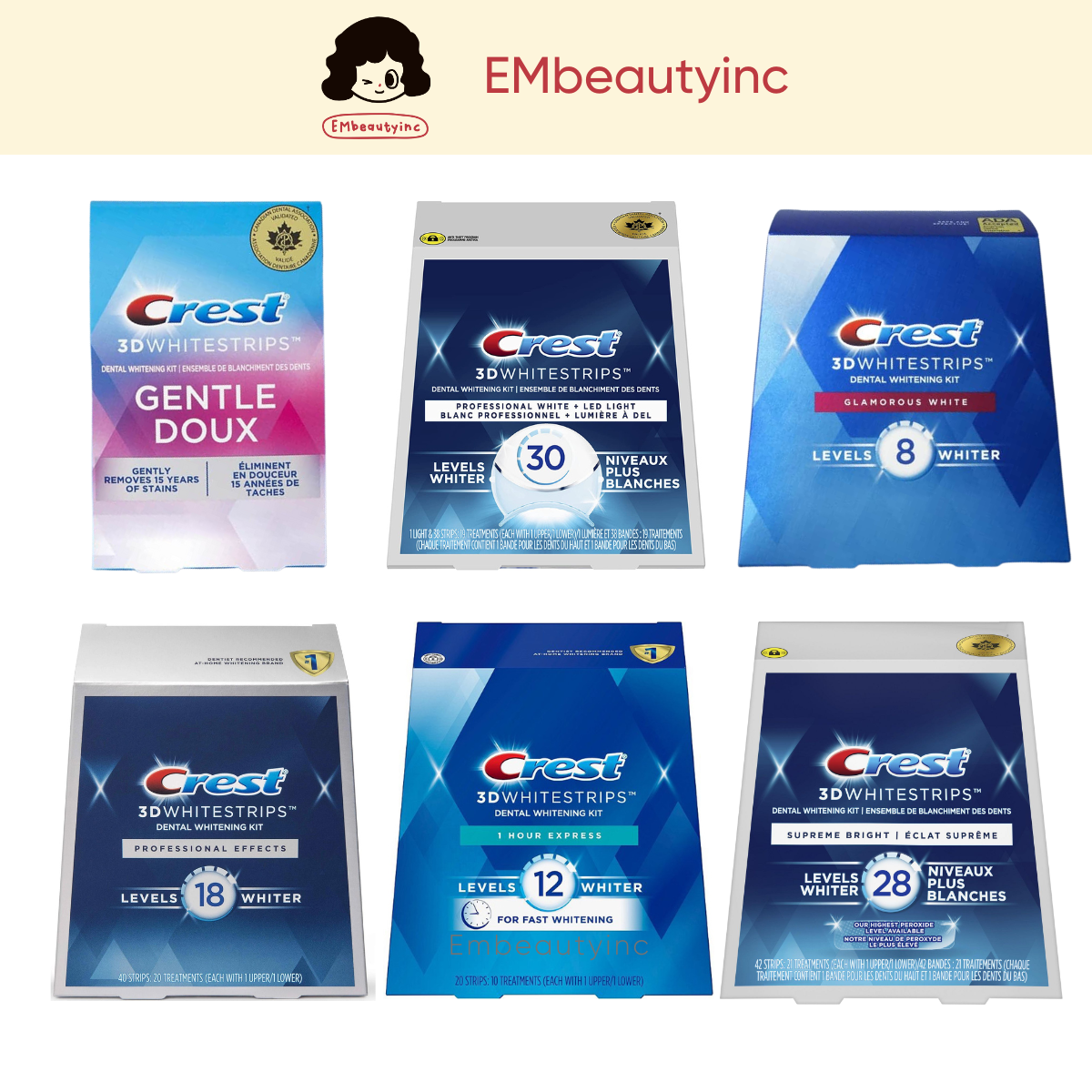 Miếng dán trắng răng Crest 3D Whitestrips Mỹ