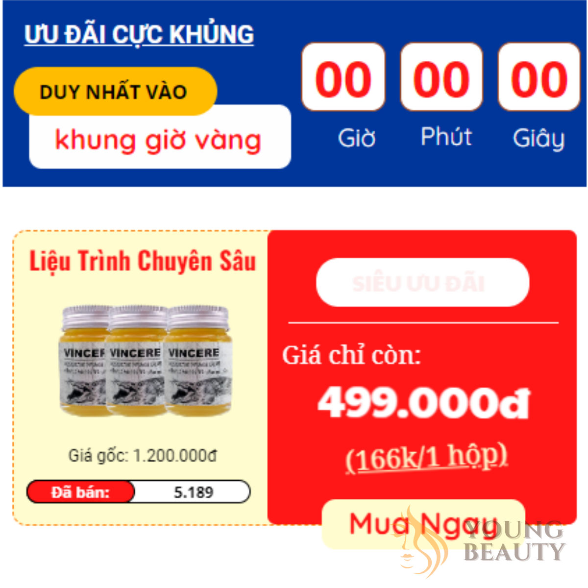 Cao nghệ đỏ lành sẹo VINCERE - Kem mờ sẹo từ mỡ cá sấu giúp lành sẹo lồi, sẹo lõm, sẹo thâm - YOUNG BEAUTY