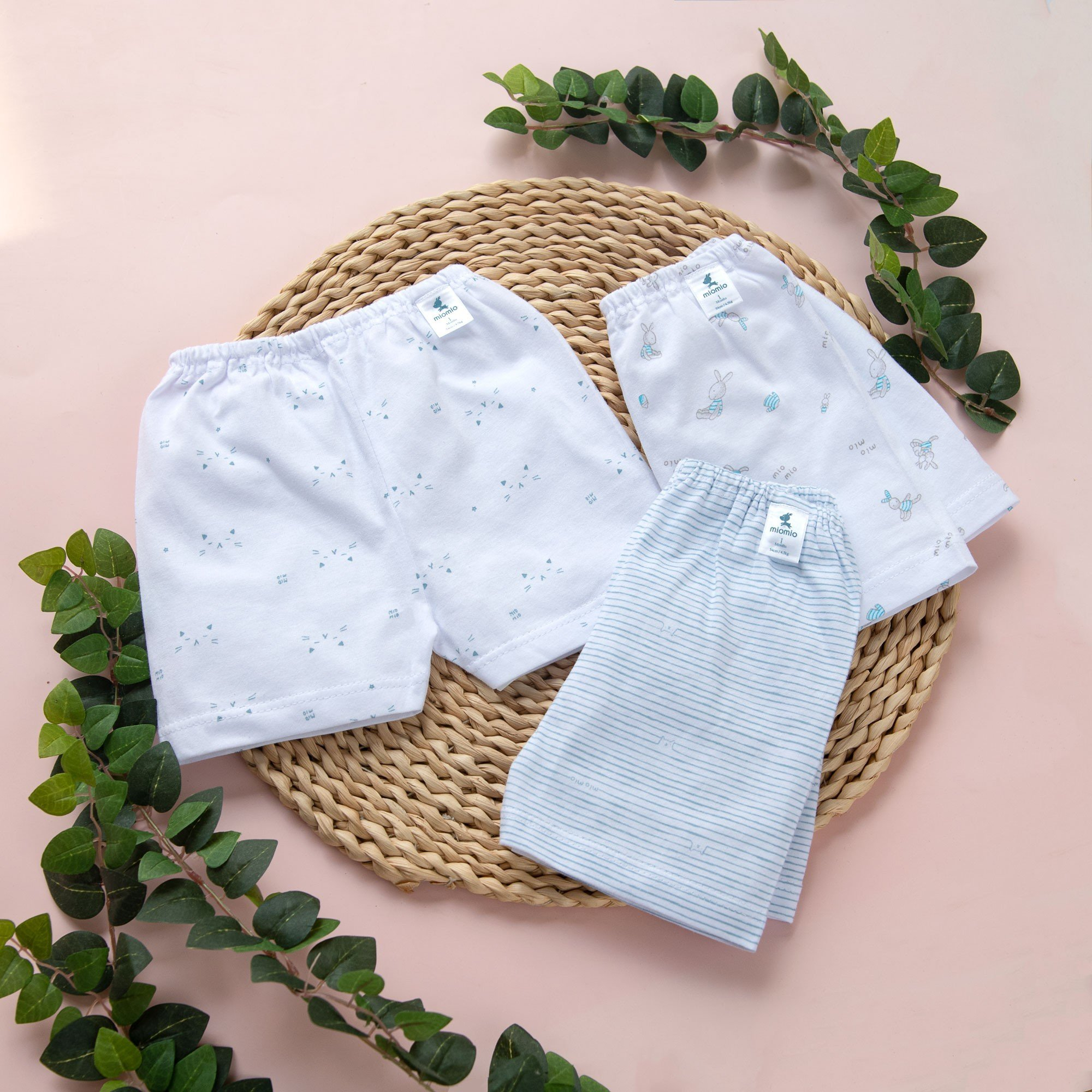 Combo 3 Quần Ngắn Sơ Sinh MIOMIO Cho Bé Trai, Bé Gái (Từ 0 - 24 Tháng), Vải Cotton