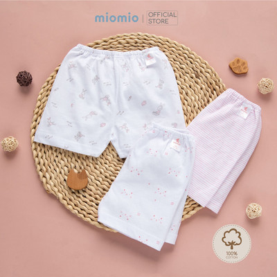 Combo 3 Quần Ngắn Mùa Hè Sơ Sinh MIOMIO Cho Bé Trai, Bé Gái (Từ 0 - 24 Tháng), Vải Cotton