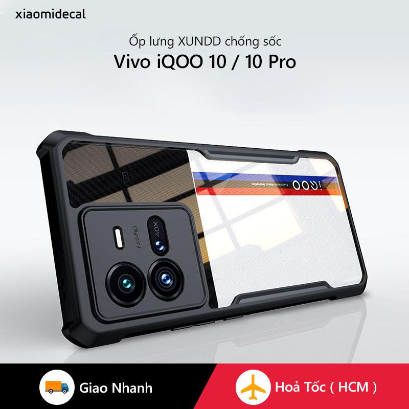 Ốp lưng XUNDD Vivo iQOO 10 / 10 Pro Mặt lưng trong suốt, Viền TPU, Chống sốc