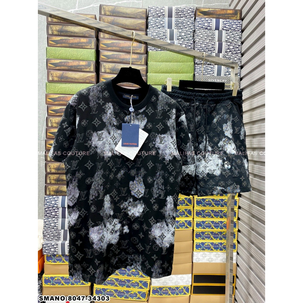 [Hàng đẹp]  Bộ Quần Áo Nam Mùa Hè Vân Lv Nhung Mềm Mịn Thoáng Mát Thời Trang Hè Cho Nam | BigBuy360 - bigbuy360.vn