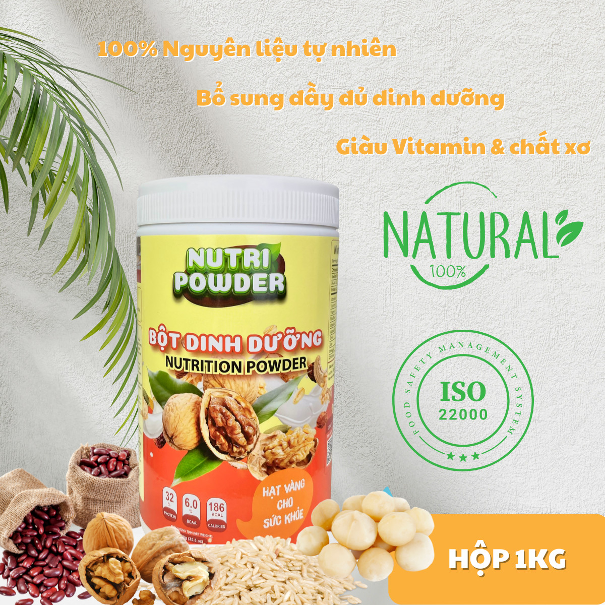 1KG BỘT NGŨ CỐC DINH DƯỠNG CAO CẤP HỖ TRỢ TĂNG CÂN, TĂNG CƠ