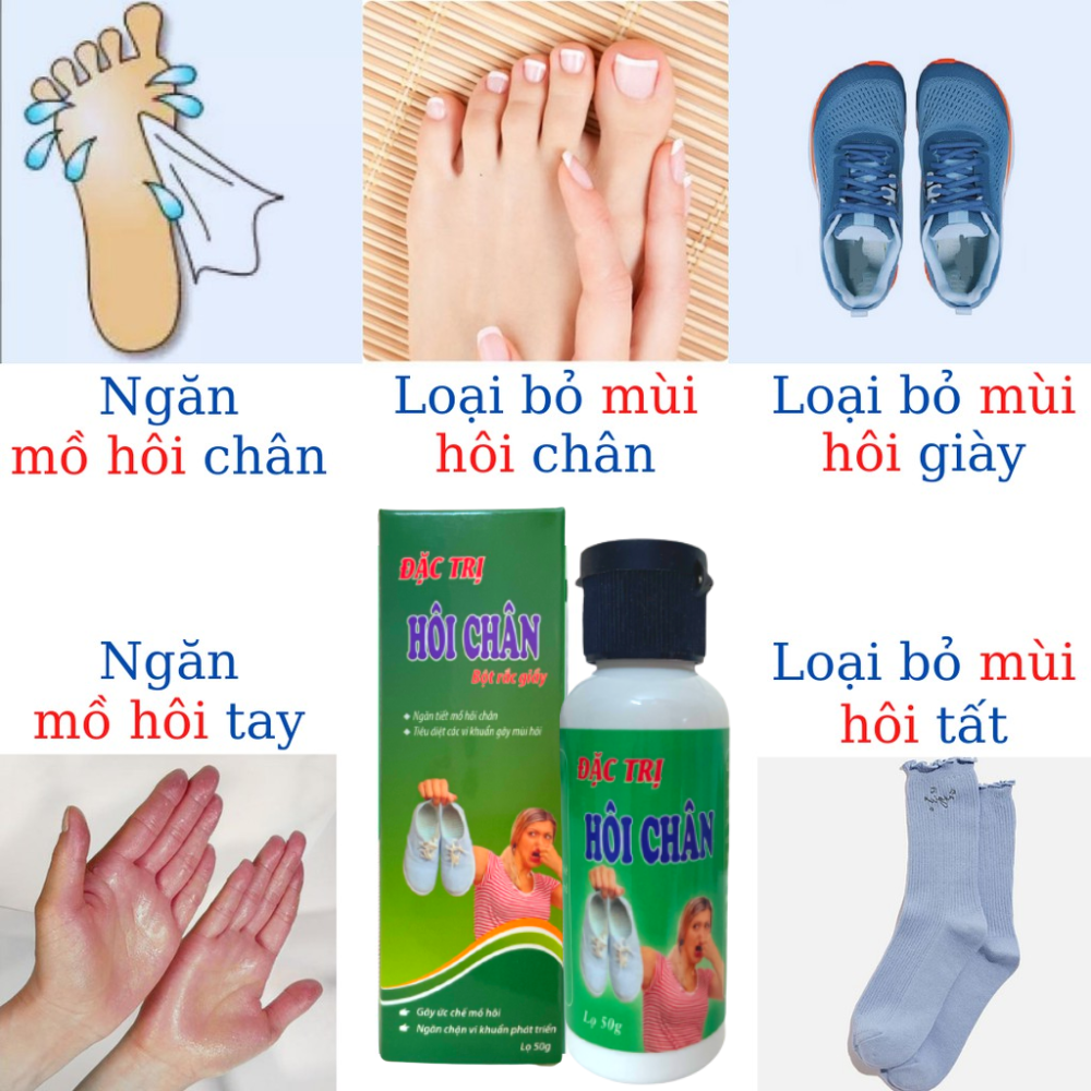 Bột khử mùi hôi chân, Bột hôi chân - Giảm tiết mồ hôi khử mùi giúp chân khô thoáng
