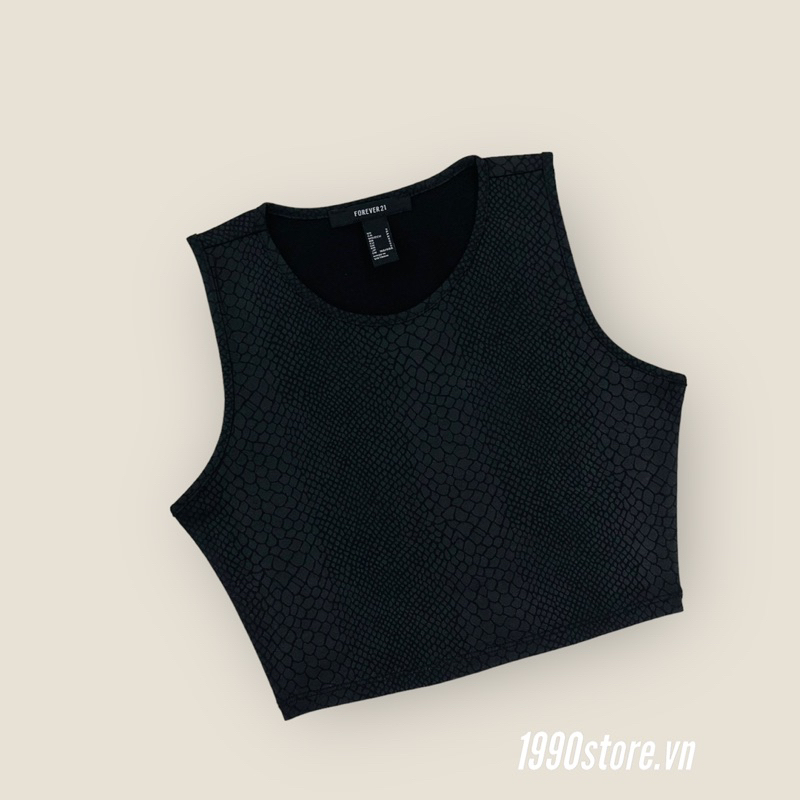 Áo thun ba lỗ chất cotton da rắn đen sang trọng vnxk