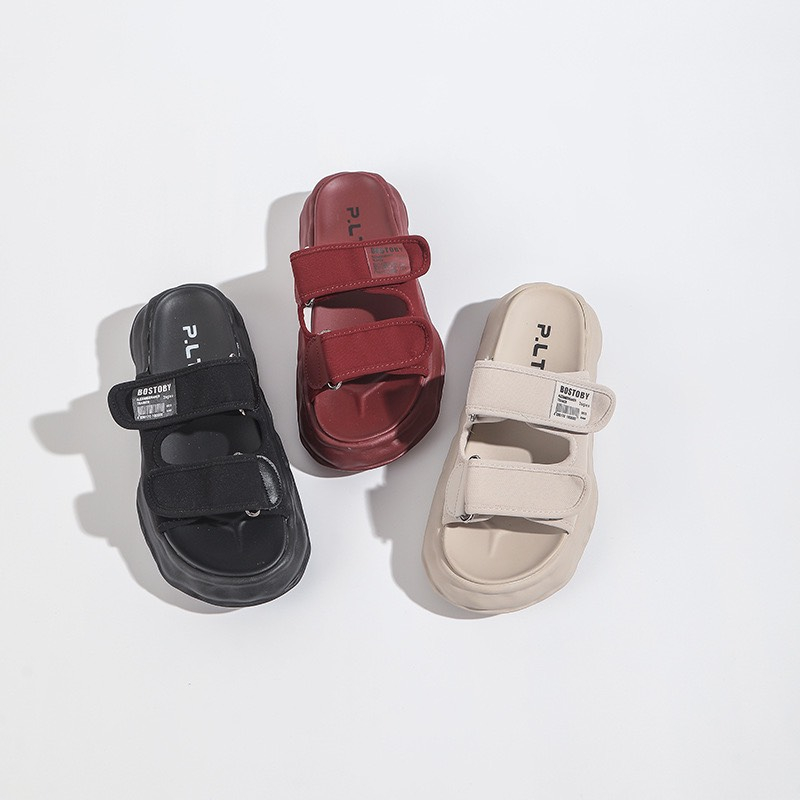 Dép nữ 2 quai Shougu thời trang, đế cao 3cm siêu đẹp, chống nước không hôi chân