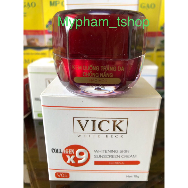 Kem Dưỡng Trắng Da Chống Nắng Vick White Beck Collagen X9