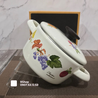 Fujihoro japan - 01 nồi thép tráng men nhật mẫu hoa quả - ffcv