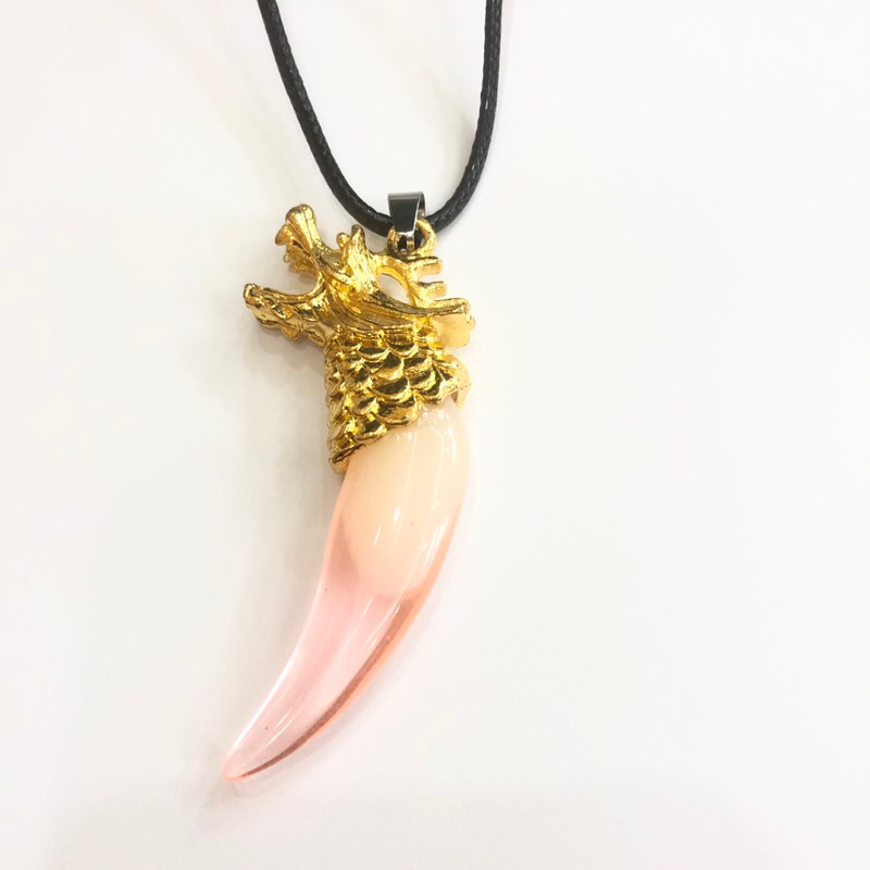 Vòng cổ dây da đen răng nanh, móng vuốt, dây chuyền nam