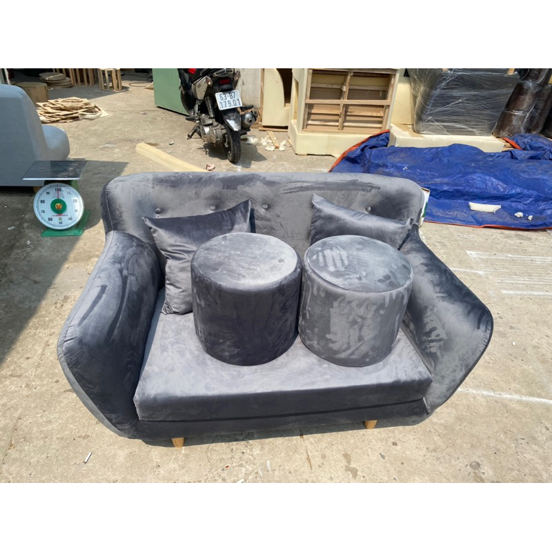 Đôn sofa tròn giá rẻ - ghế nhỏ ngồi bàn trà, bàn trang điểm siêu êm