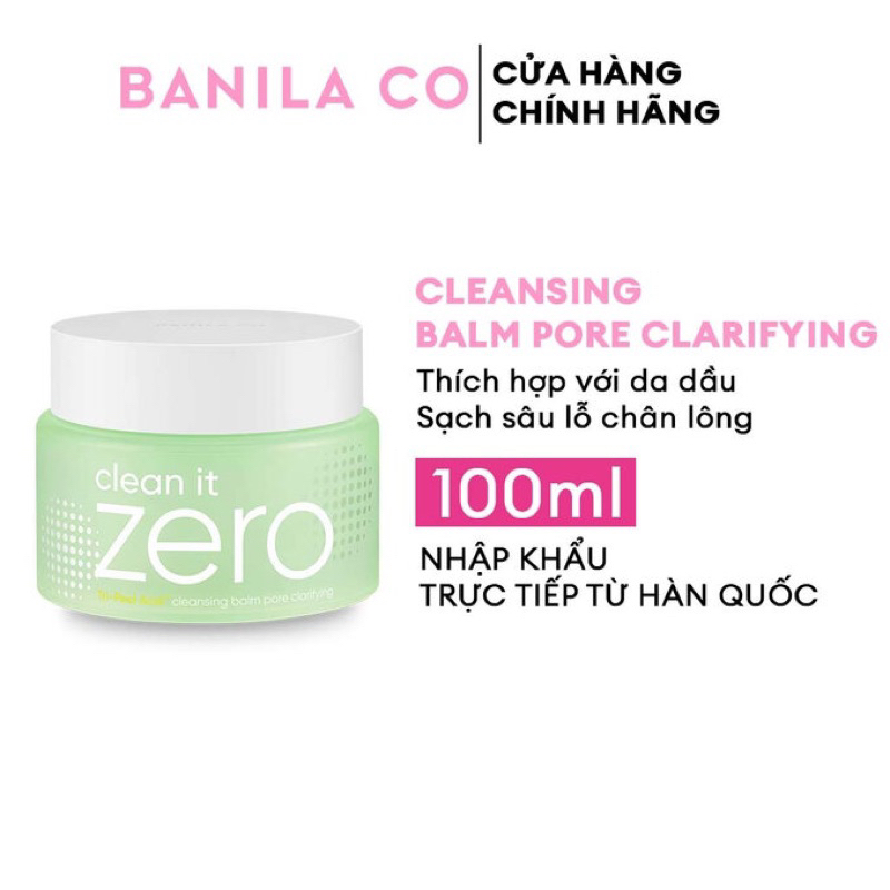 Sáp Tẩy Trang Zero Pore Clarifying - Da Dầu, Mụn 100ml