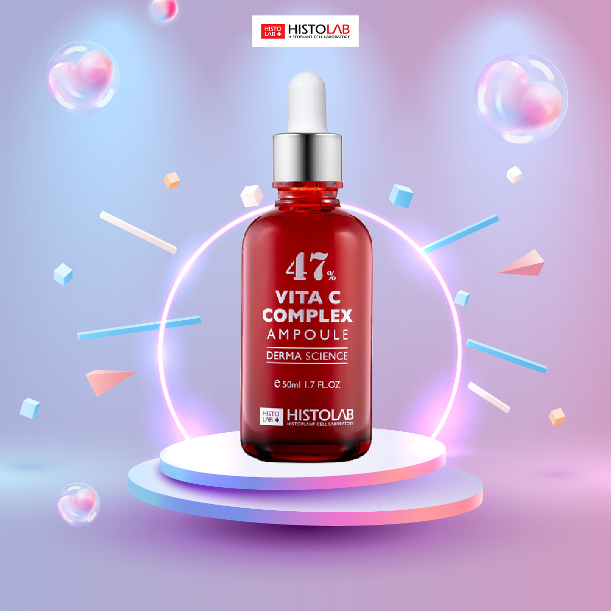 Serum Tinh Chất Làm Sáng Da HISTOLAB Vita C Complex Ampoule 47% - Giúp Tăng Sản Sinh Collagen, Giúp Da Căng Mượt